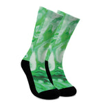 Green Acid Melt Print Crew Socks