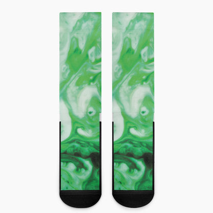 Green Acid Melt Print Crew Socks