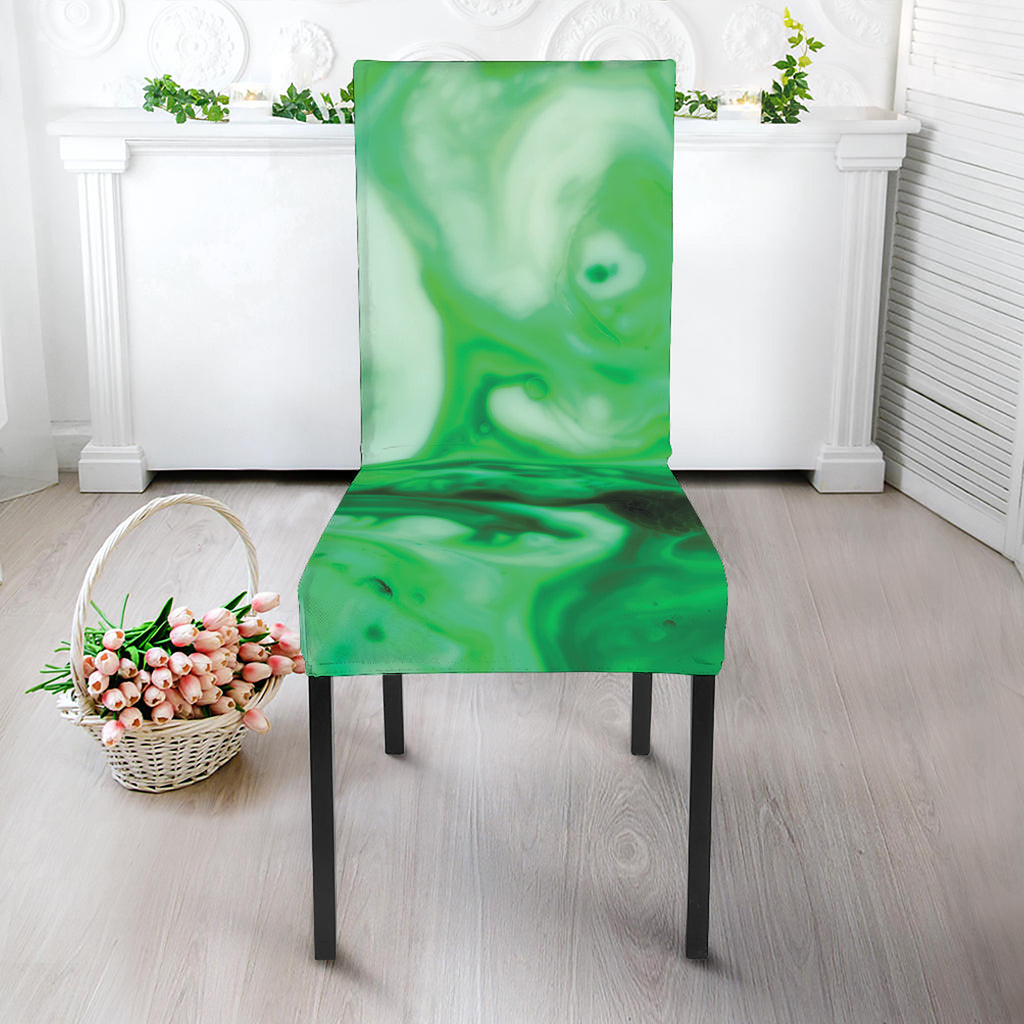 Green Acid Melt Print Dining Chair Slipcover