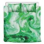 Green Acid Melt Print Duvet Cover Bedding Set