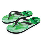 Green Acid Melt Print Flip Flops