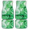 Green Acid Melt Print Front and Back Car Floor Mats