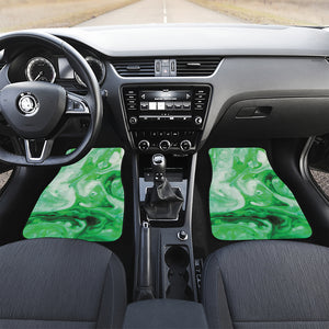 Green Acid Melt Print Front and Back Car Floor Mats