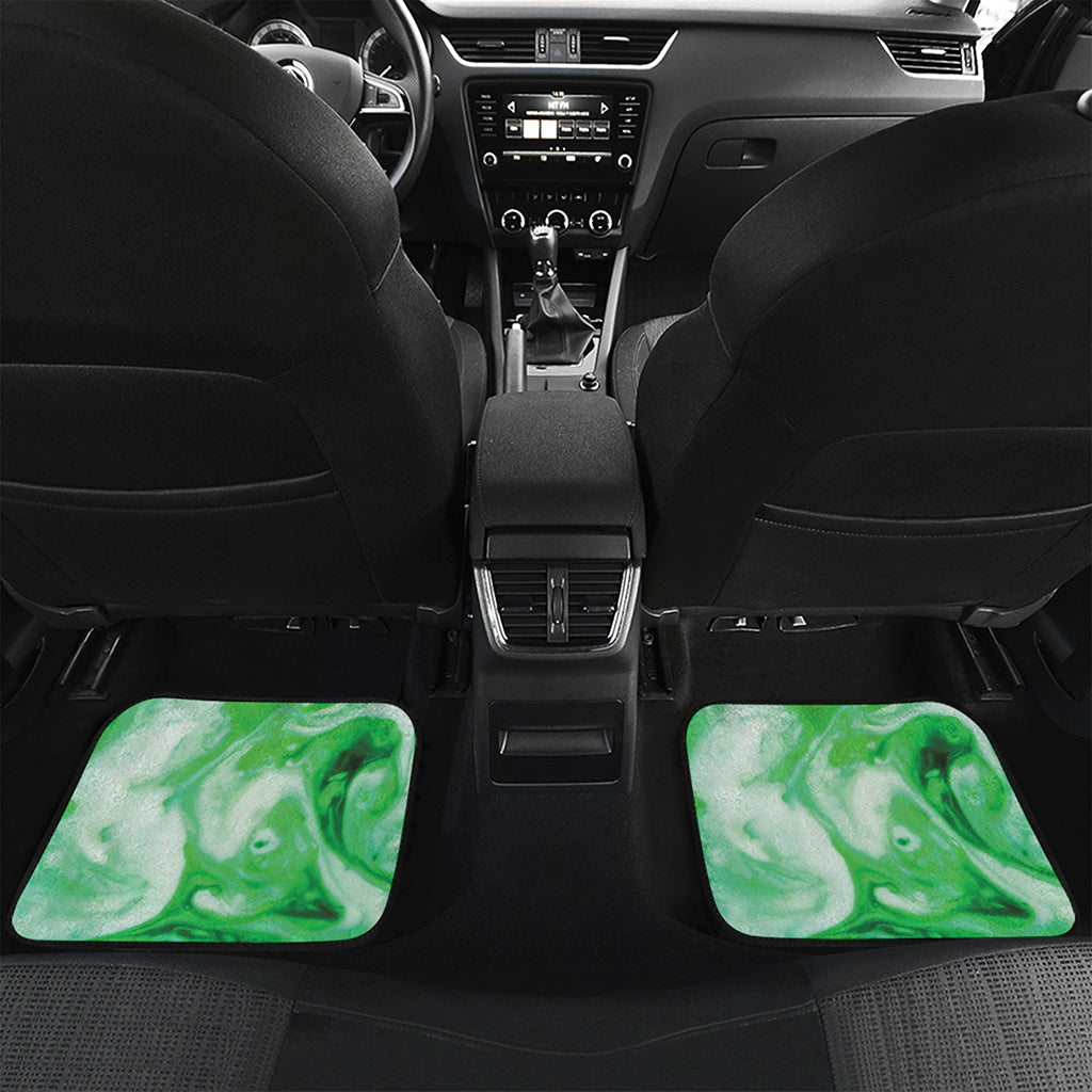 Green Acid Melt Print Front and Back Car Floor Mats