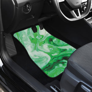 Green Acid Melt Print Front and Back Car Floor Mats