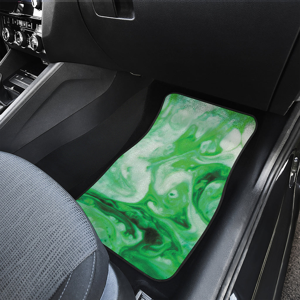 Green Acid Melt Print Front and Back Car Floor Mats