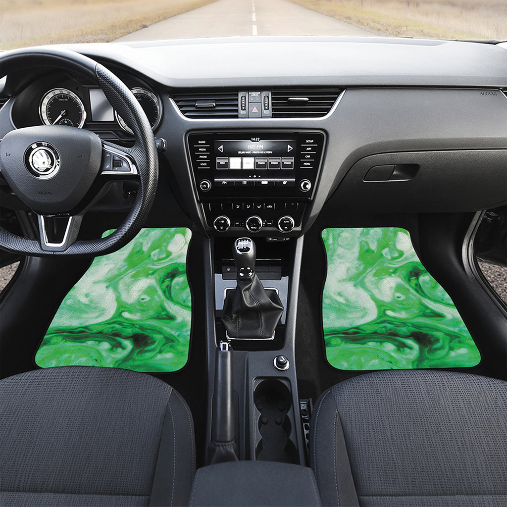 Green Acid Melt Print Front Car Floor Mats