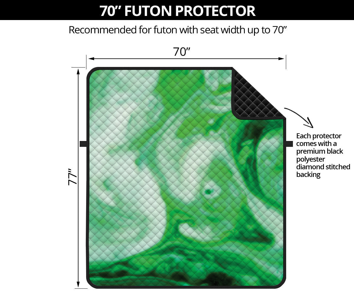 Green Acid Melt Print Futon Protector