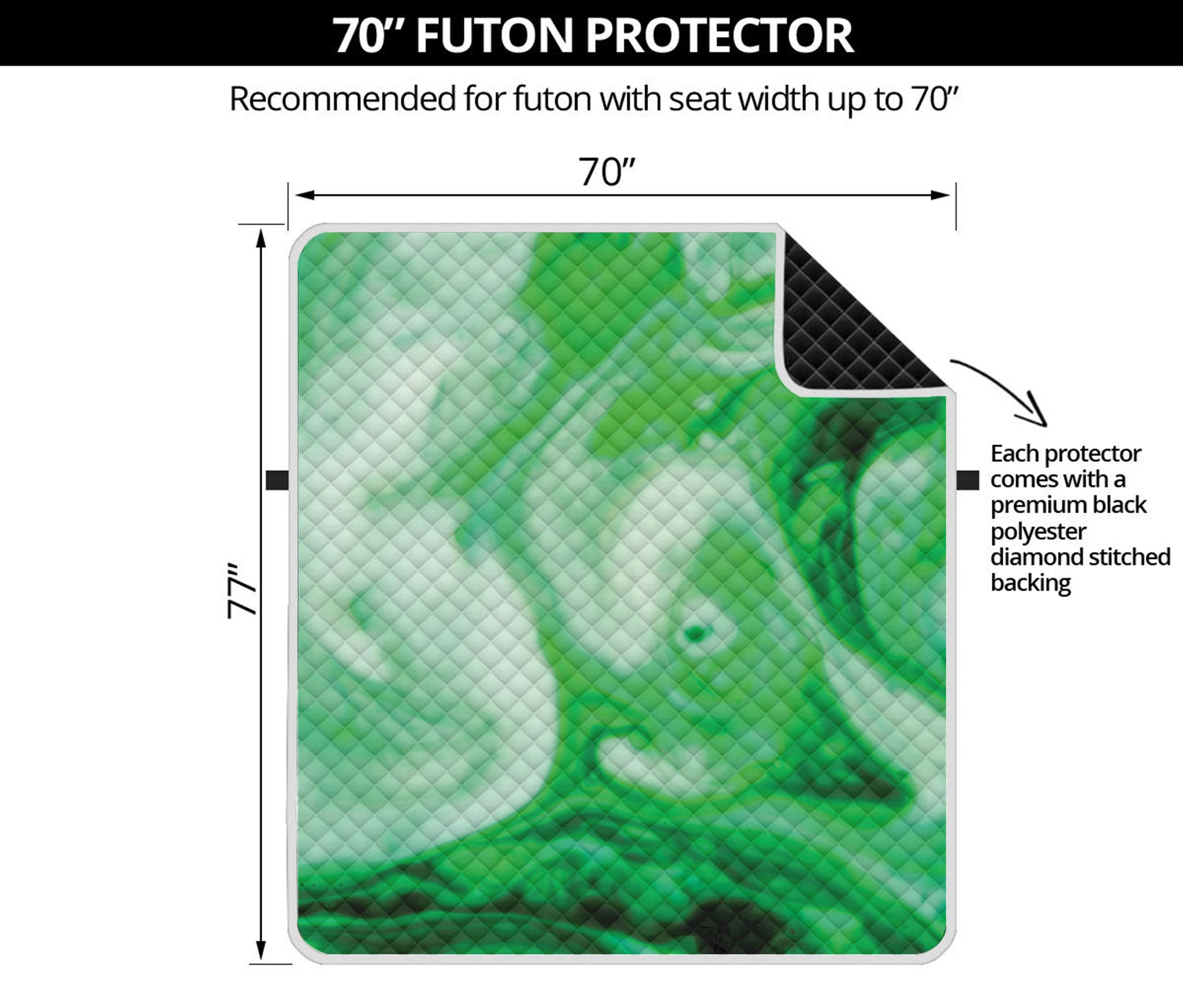 Green Acid Melt Print Futon Protector