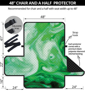 Green Acid Melt Print Half Sofa Protector