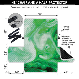 Green Acid Melt Print Half Sofa Protector