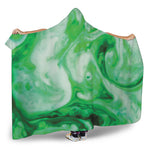 Green Acid Melt Print Hooded Blanket