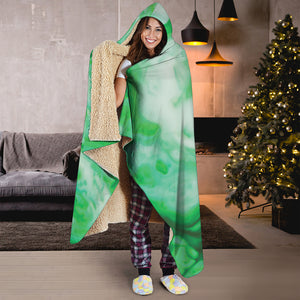 Green Acid Melt Print Hooded Blanket