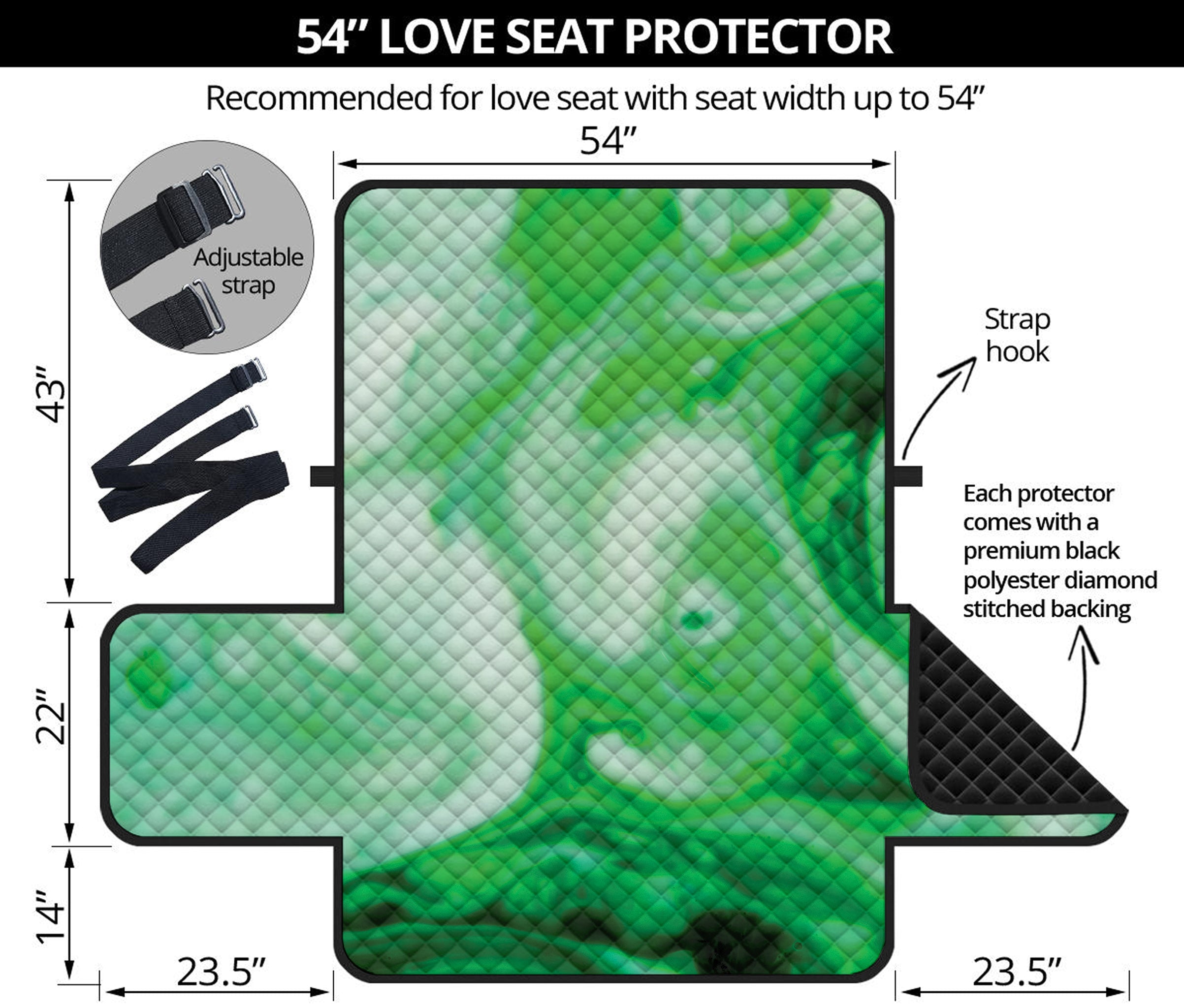 Green Acid Melt Print Loveseat Protector