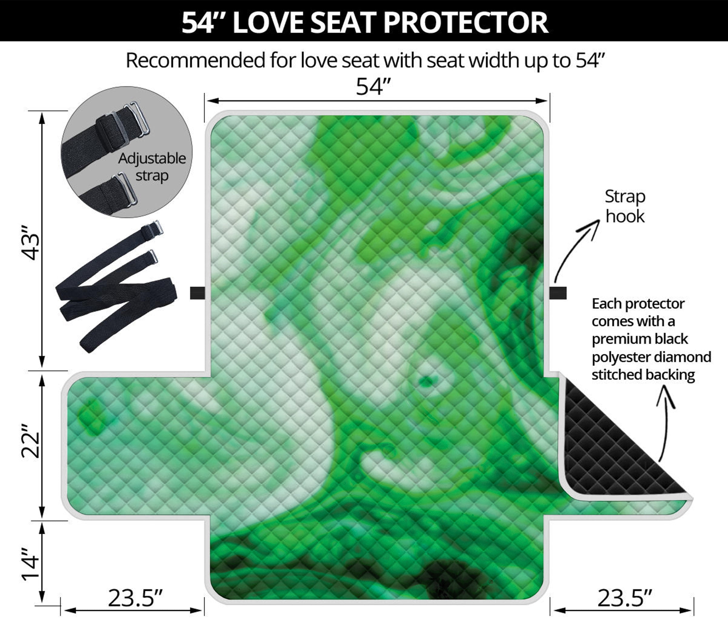 Green Acid Melt Print Loveseat Protector