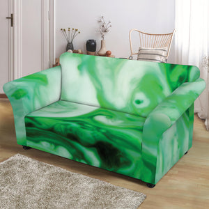 Green Acid Melt Print Loveseat Slipcover