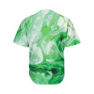 Green Acid Melt Print Men's Baseball Jersey