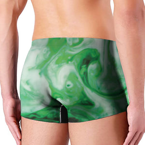 Green Acid Melt Print Men's Boxer Briefs