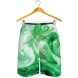 Green Acid Melt Print Men's Shorts