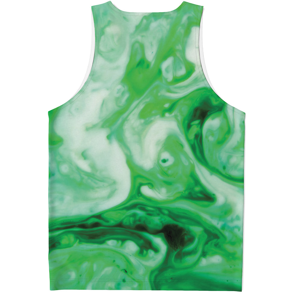 Green Acid Melt Print Men's Tank Top