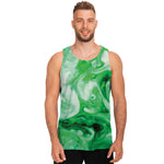 Green Acid Melt Print Men's Tank Top