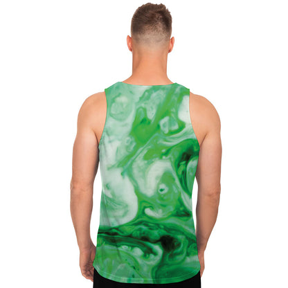 Green Acid Melt Print Men's Tank Top