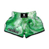 Green Acid Melt Print Muay Thai Boxing Shorts