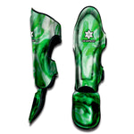 Green Acid Melt Print Muay Thai Shin Guard