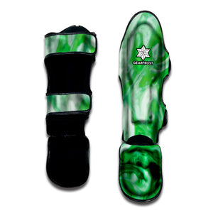 Green Acid Melt Print Muay Thai Shin Guard