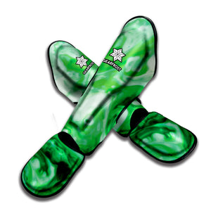 Green Acid Melt Print Muay Thai Shin Guard