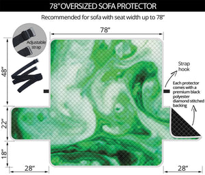 Green Acid Melt Print Oversized Sofa Protector