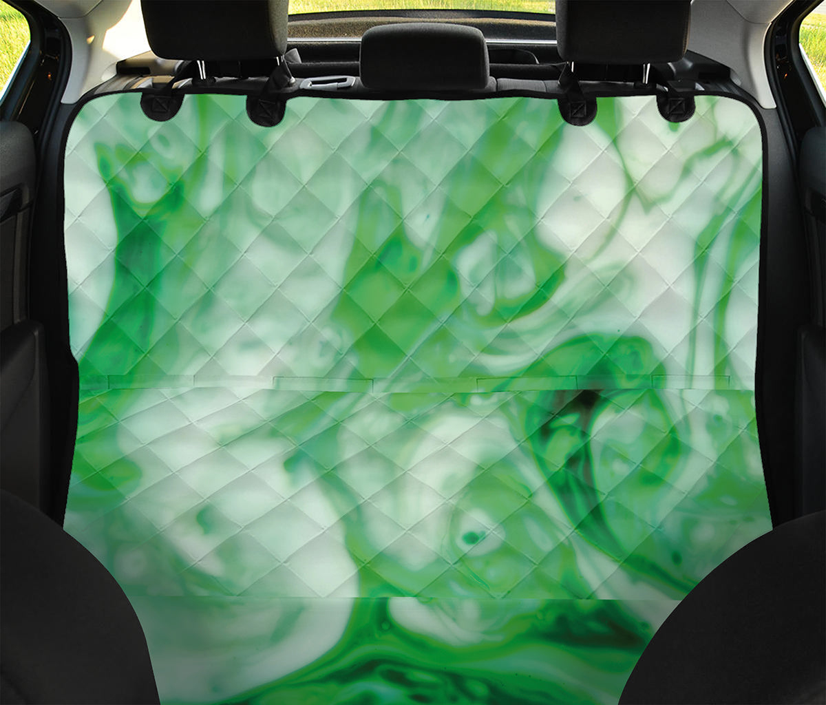 Green Acid Melt Print Pet Car Back Seat Cover