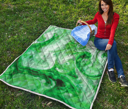 Green Acid Melt Print Quilt