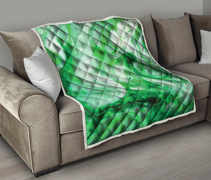 Green Acid Melt Print Quilt