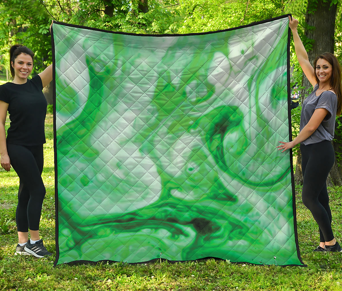 Green Acid Melt Print Quilt