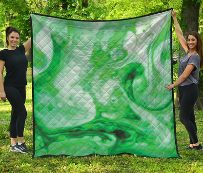 Green Acid Melt Print Quilt