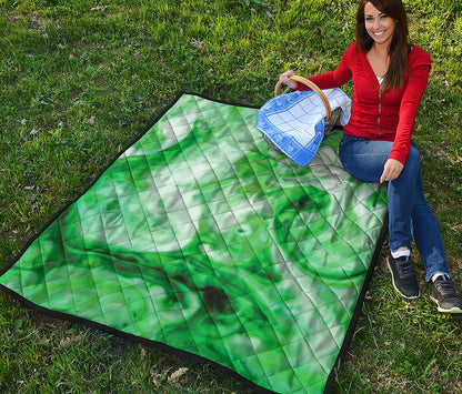Green Acid Melt Print Quilt