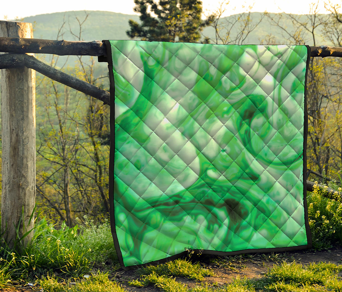 Green Acid Melt Print Quilt