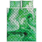 Green Acid Melt Print Quilt Bed Set