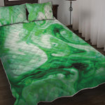 Green Acid Melt Print Quilt Bed Set
