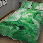 Green Acid Melt Print Quilt Bed Set