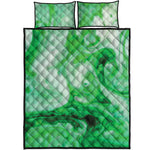 Green Acid Melt Print Quilt Bed Set