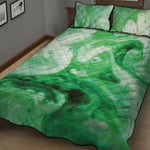 Green Acid Melt Print Quilt Bed Set