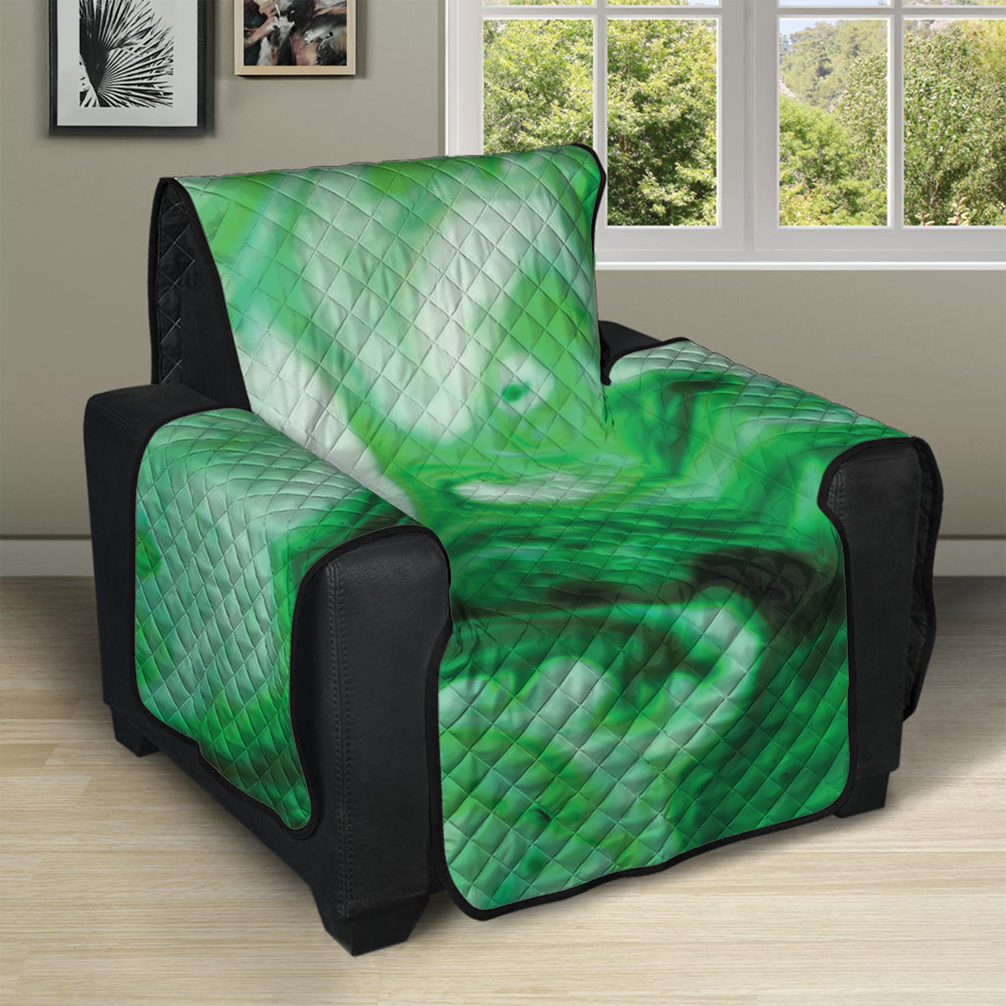 Green Acid Melt Print Recliner Protector