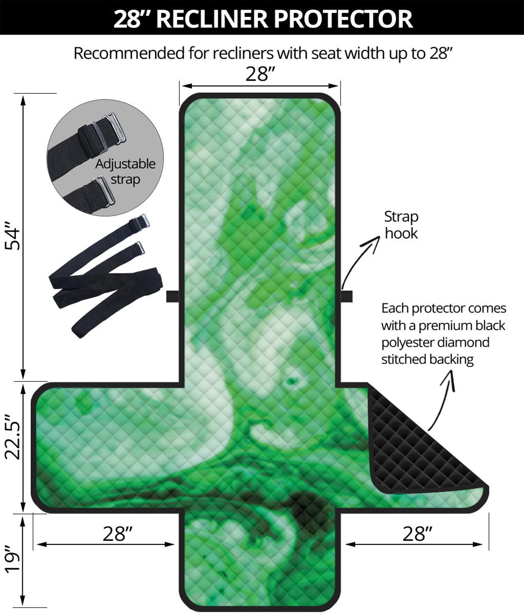 Green Acid Melt Print Recliner Protector