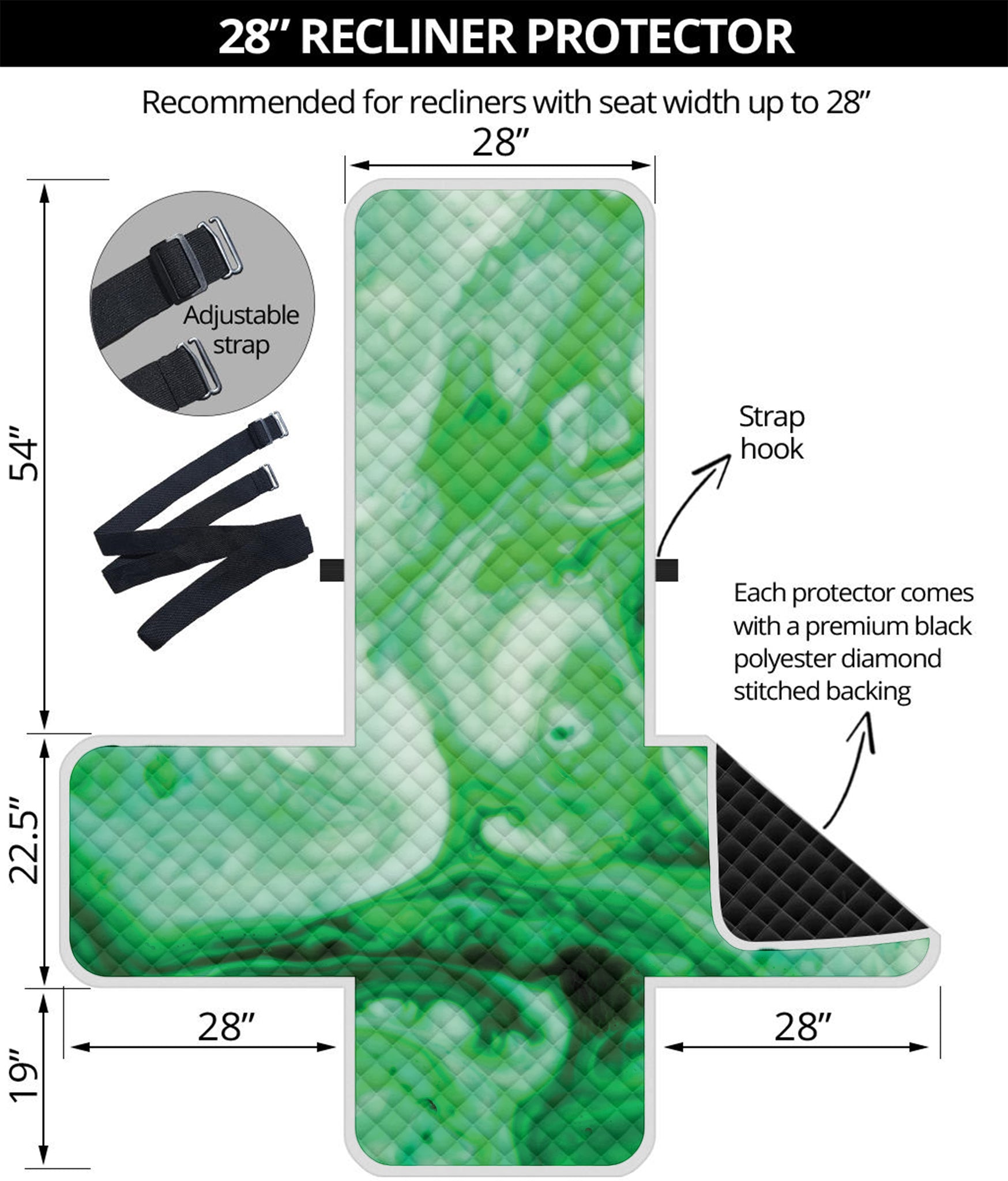 Green Acid Melt Print Recliner Protector