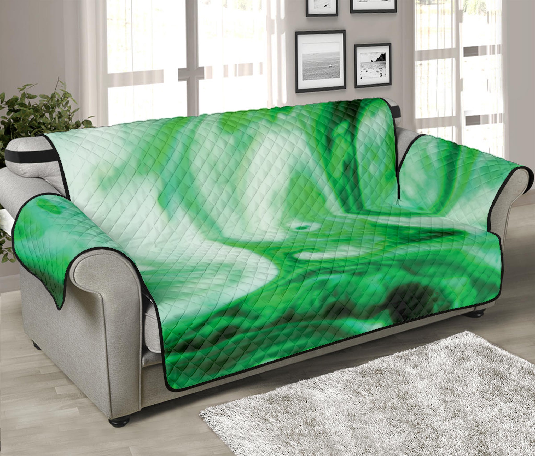 Green Acid Melt Print Sofa Protector