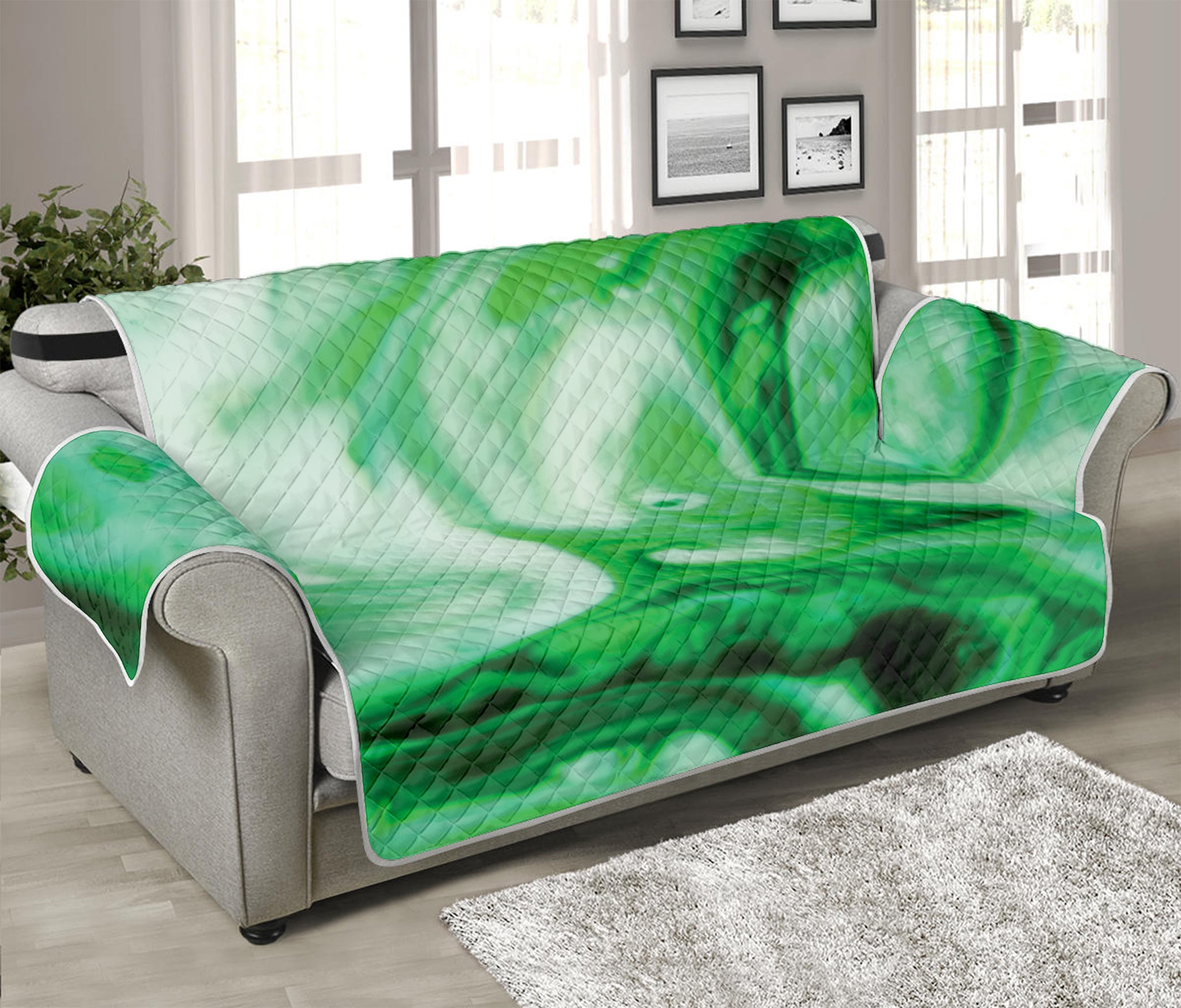 Green Acid Melt Print Sofa Protector