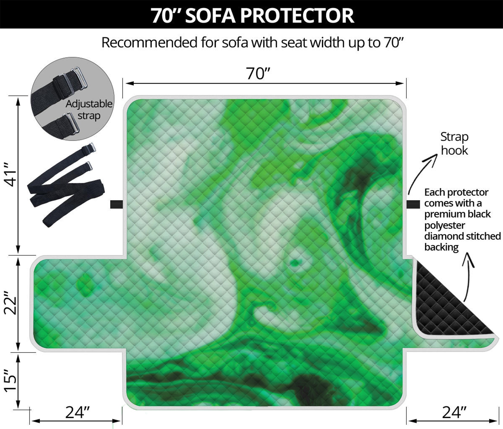 Green Acid Melt Print Sofa Protector