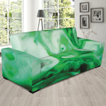 Green Acid Melt Print Sofa Slipcover